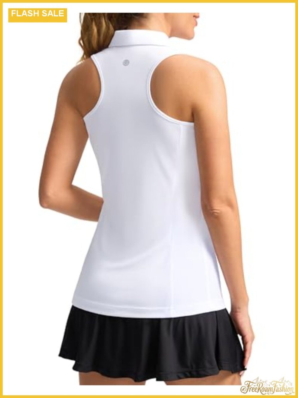 Women's Sleeveless Golf Polo Tank Top Racerback 1/4 Zip UPF 50+